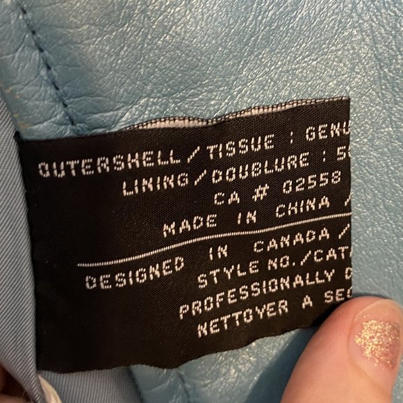 Danier Genuine Leather Jacket - Blue Teal - Coat - Motorcycle Turquoise Y2K - Picture 4 of 9